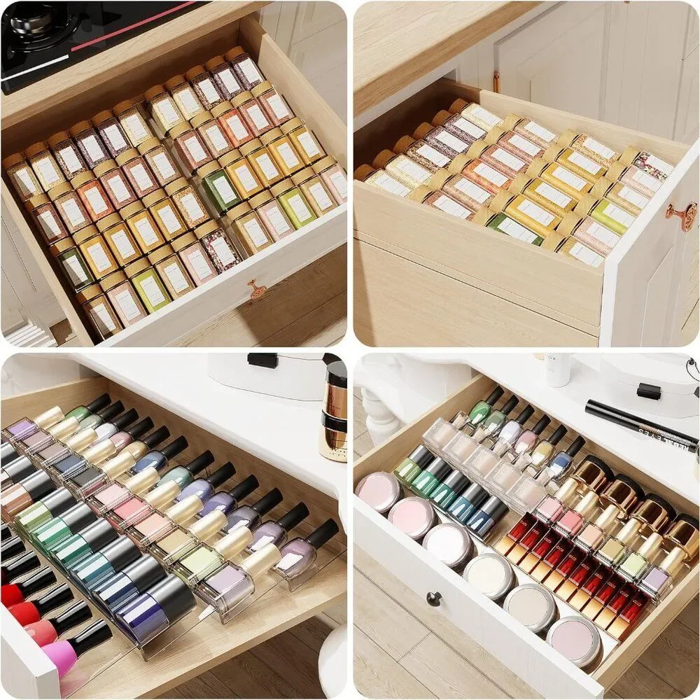 Clear Acrylic Spice Drawer Organizer, 4 Tier, Expandable From 13